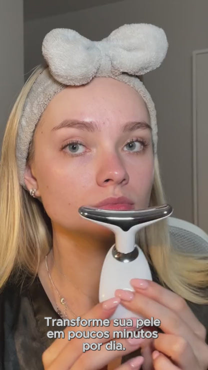 Massageador Facial LED Vibration Pro – Lifting, Firmeza e Rejuvenescimento em Casa